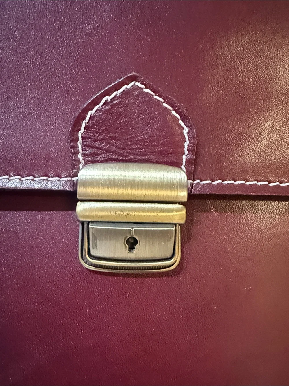 Mara’s Taormina Made in Italy Genuine Leather Briefcase Burgundy Crossbody